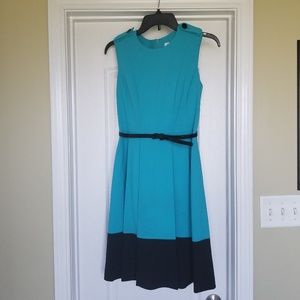 Calvin Klein Pleated A-Line Dress